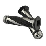 Universal 7-8 Inch Aluminium Rubber Handlebar Hand Grips Titanium 299